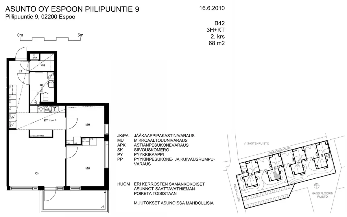 3h+kt 68,0 m², piilipuuntie 9 espoo 1