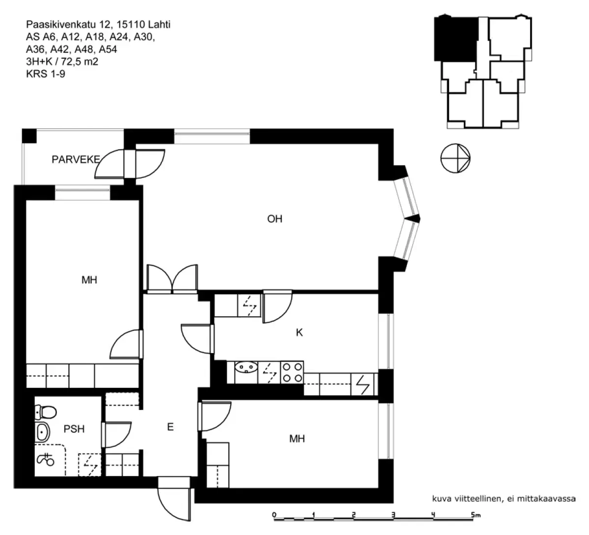 3h+k 72,5 m², paasikivenkatu 6, 8, 10, 12, 14, 16, 20 lahti 1