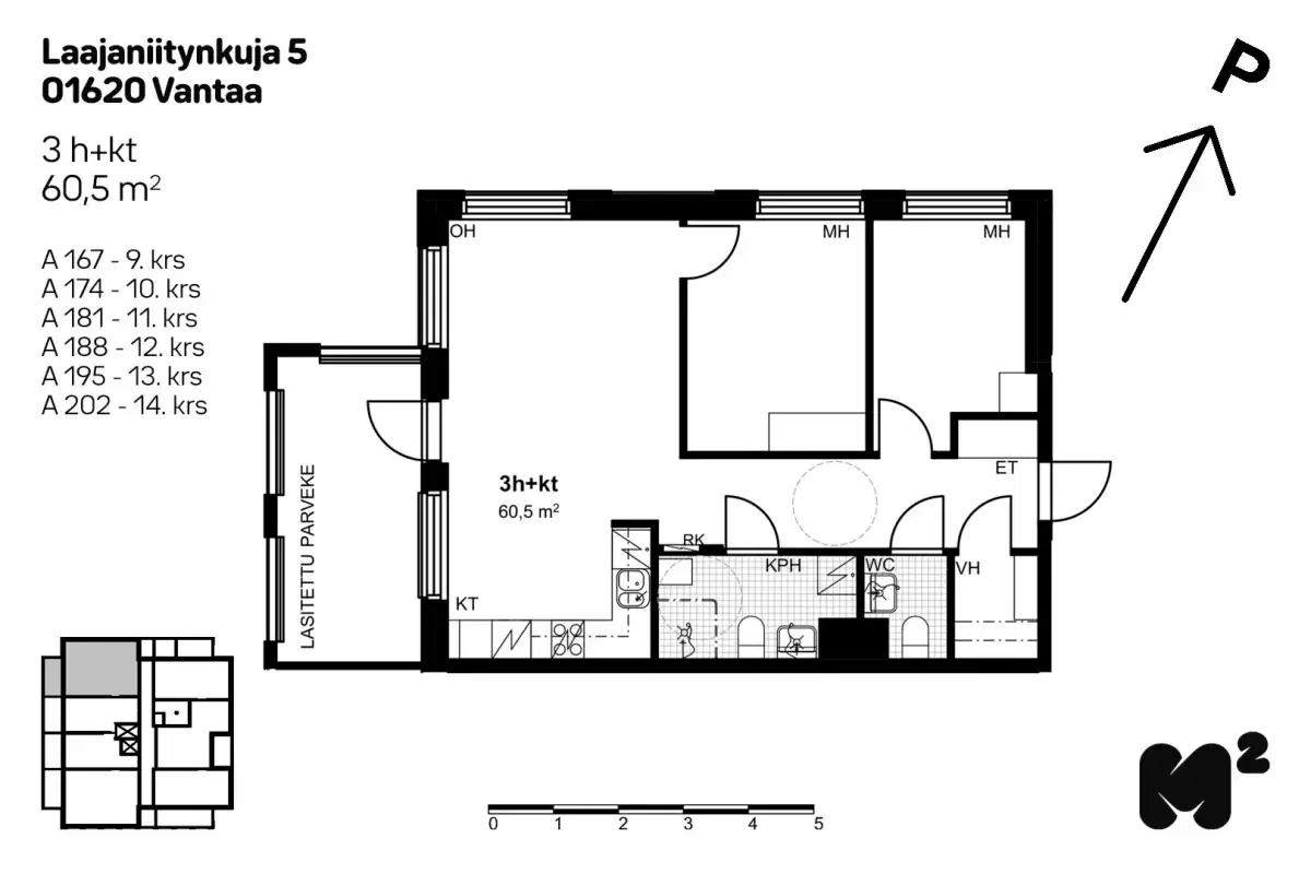 3h+kt 60,5 m², laajaniitynkuja 5 vantaa 1
