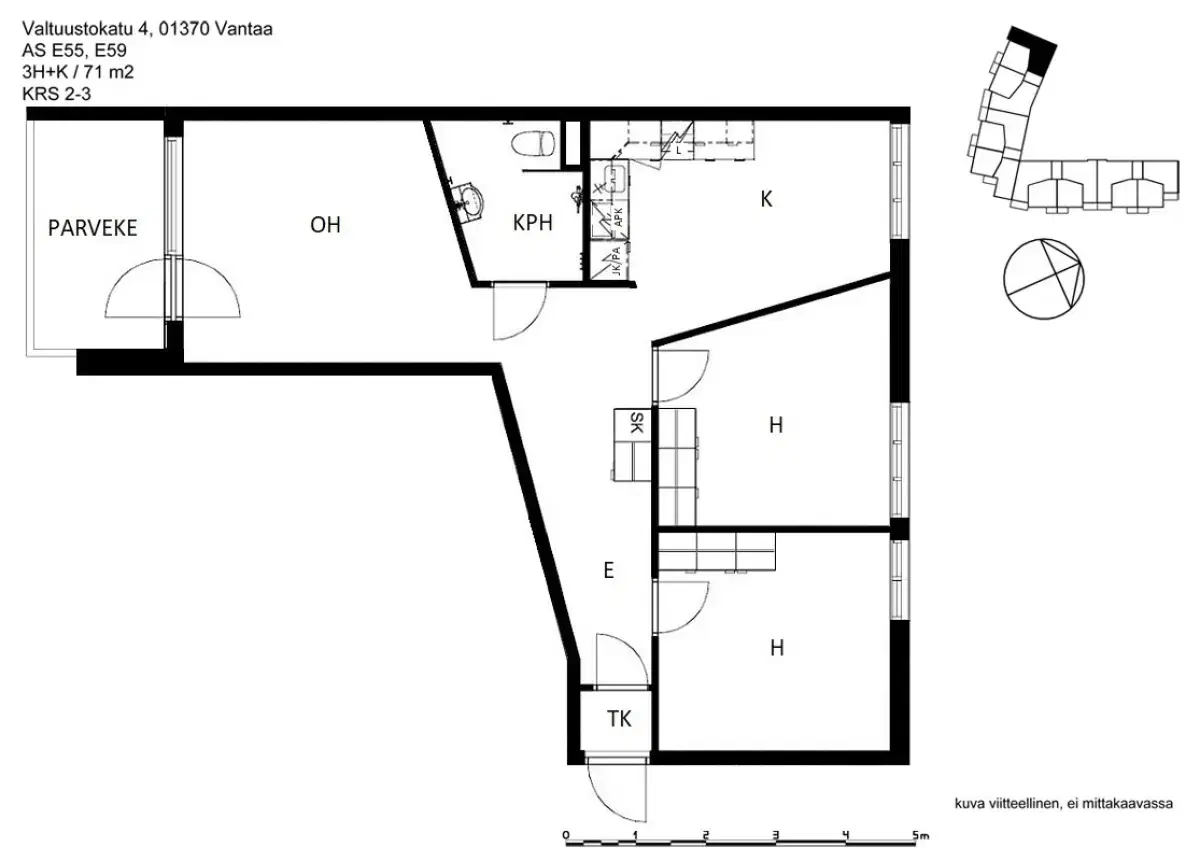 3h+k 71,0 m², valtuustokatu 4 vantaa 1