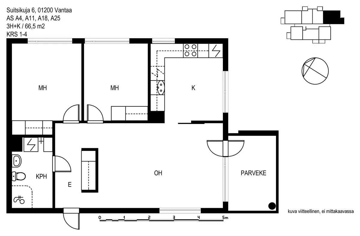 3h+k 66,5 m², suitsikuja 6 vantaa 1